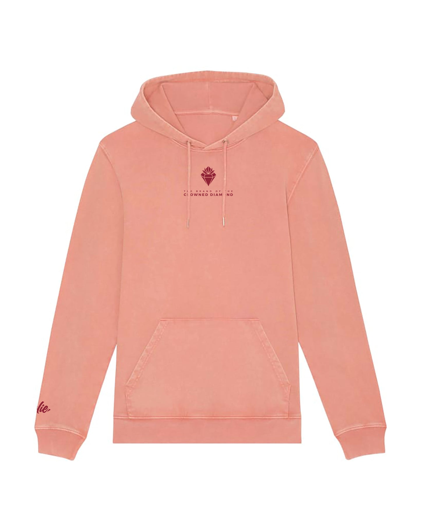 Lo-Lie Dyed Aged Rose Clay Hoodie w Caramel Crowned Diamond